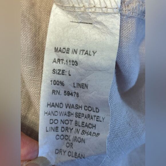 Laura Bianchi Linen Sleeveless Blush Blouse Pleated Front Size L - Picture 5 of 5